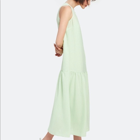 Norr Karla full length light green sleeveless drop waist dress - Picture 1 of 12